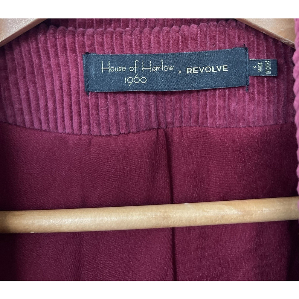 HOUSE OF HARLOW House 1960 x REVOLVE Burgundy Corduroy Lykke Blazer Belted Small - Picture 7 of 8